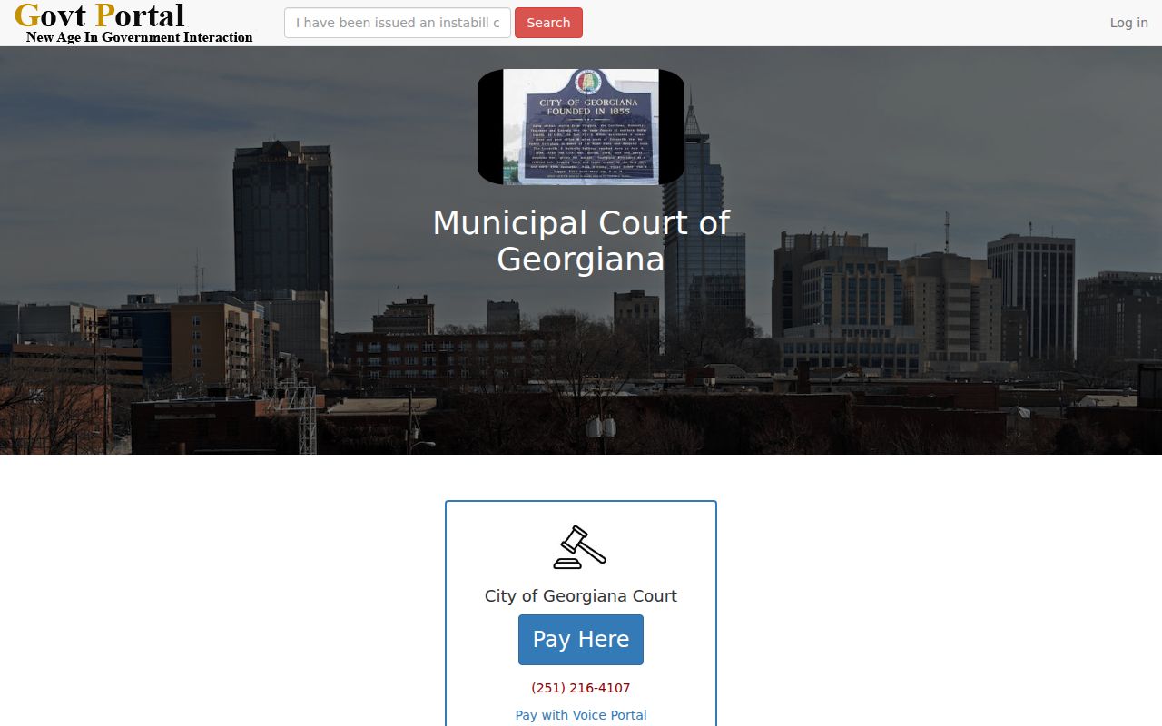 Georgiana criminal records municipal court payment portal