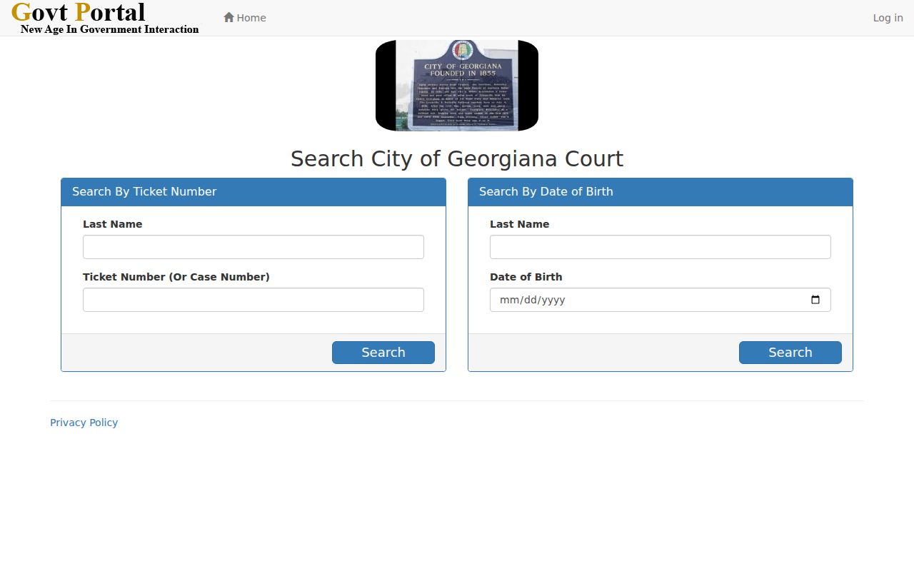 Georgiana criminal history municipal court search fields