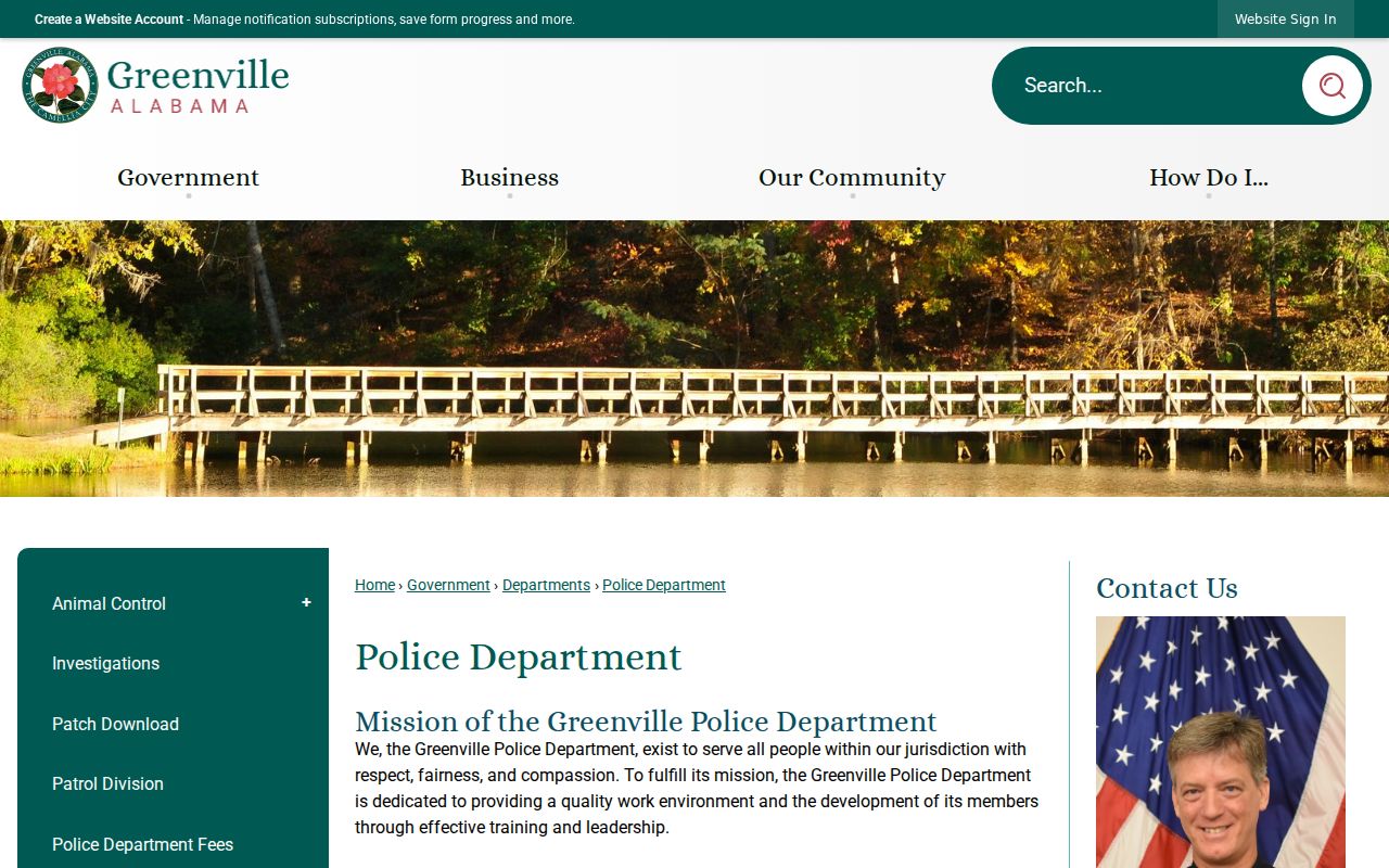 Greenville criminal history and Police Department records page