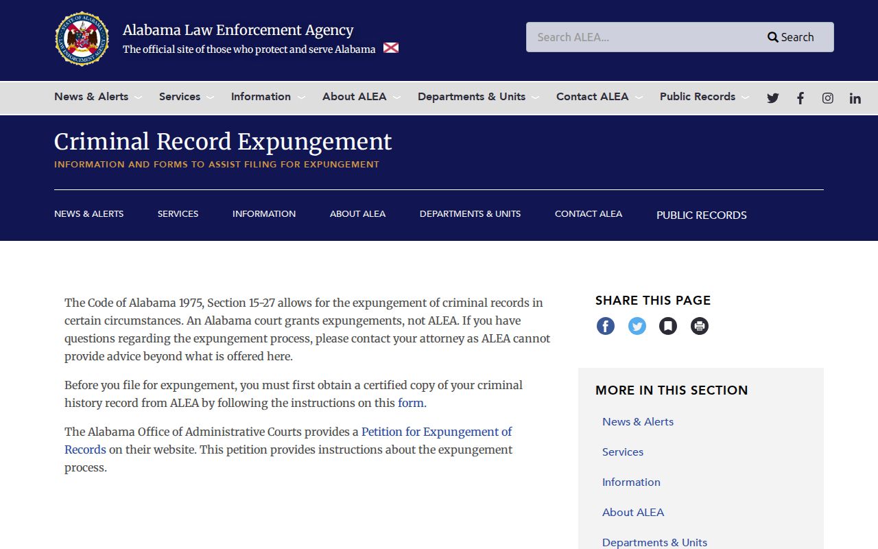 Butler County criminal record expungement information