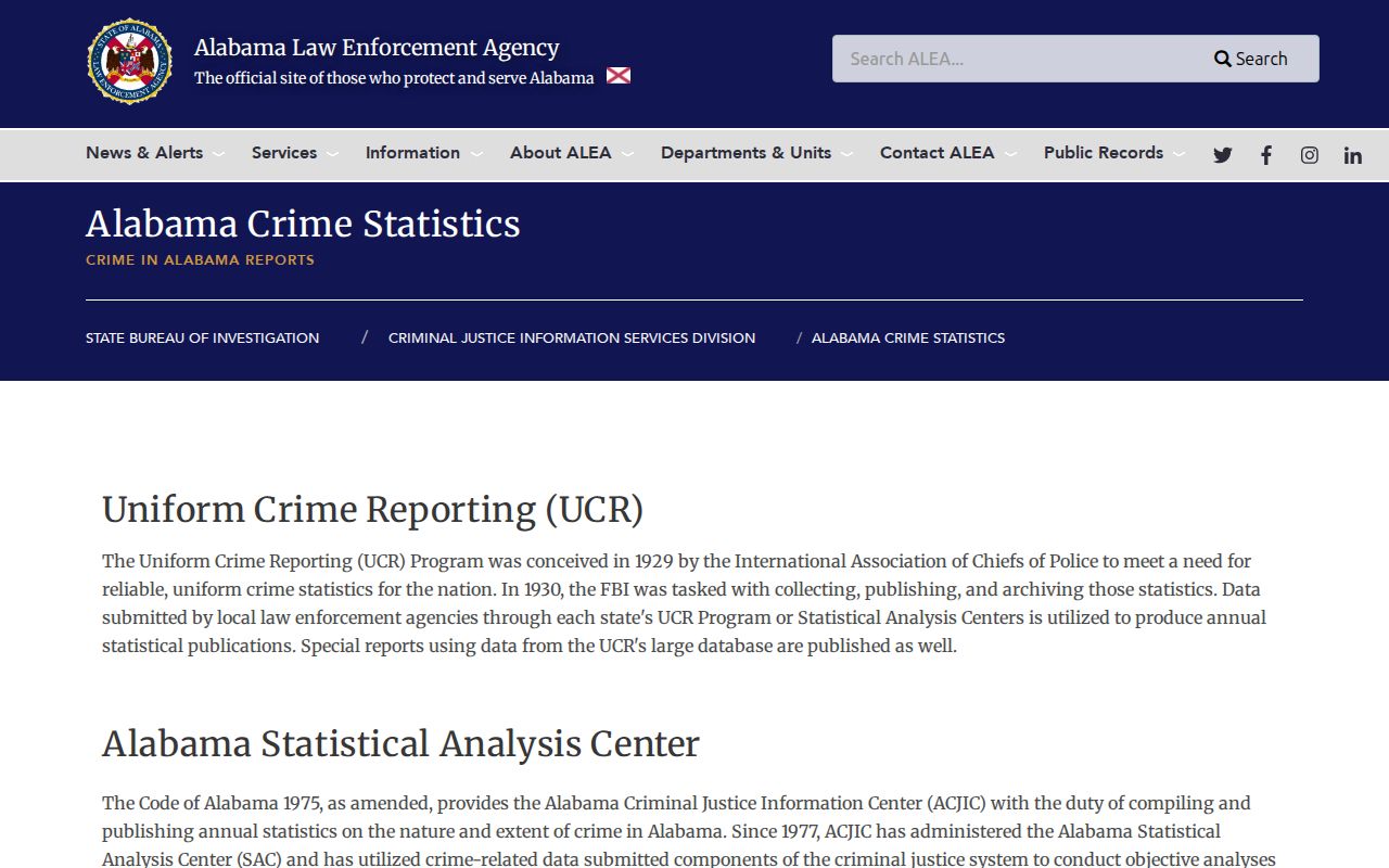 McKenzie criminal history ALEA crime statistics source