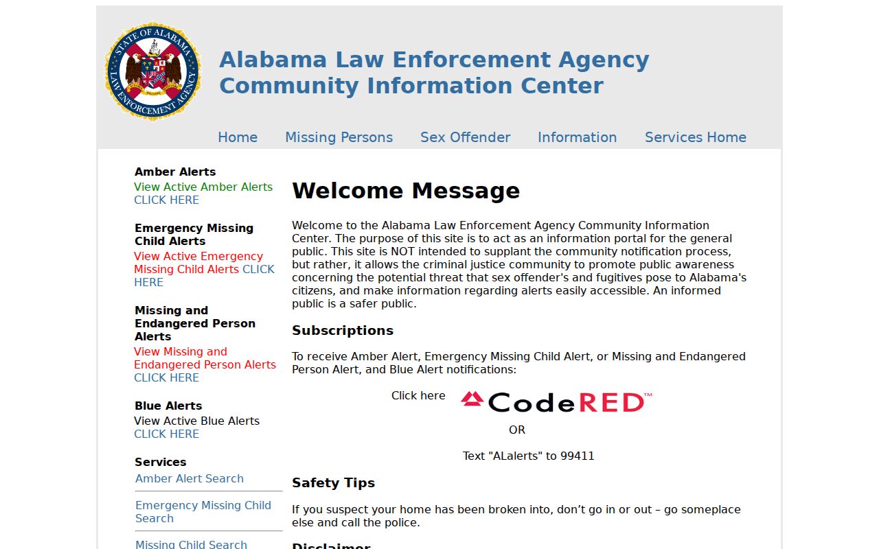 Butler County sex offender check at the ALEA Community Information Center