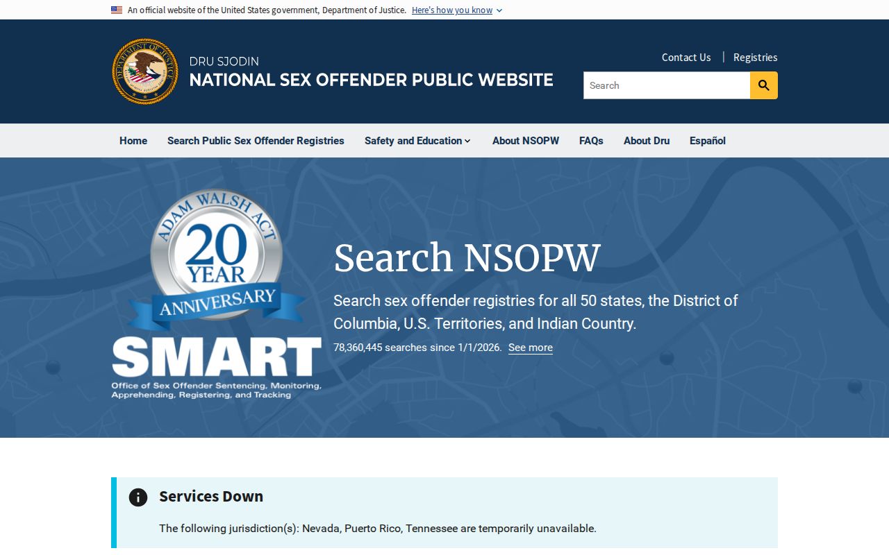 National registry search supporting a Butler County sex offender check